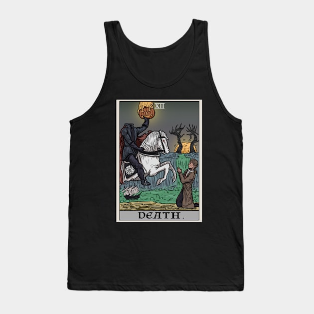 Death Tarot Card The Legend of Sleepy Hollow Headless Horseman Tank Top by TheGhoulishGarb